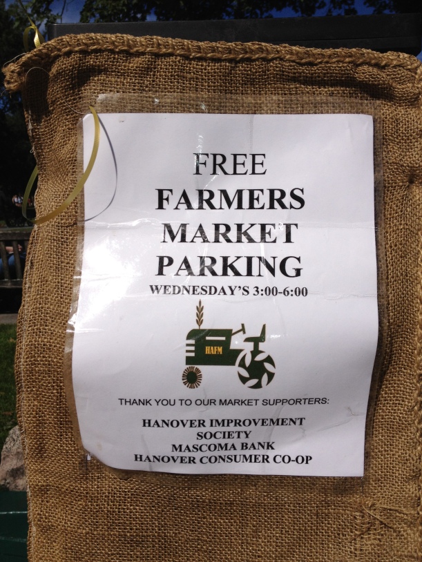 Free parking for the Farmers' market in Hanover on Wednesdays.